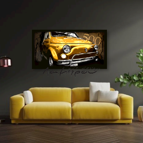 M087 - Πίνακας κίτρινο αυτοκίνητο